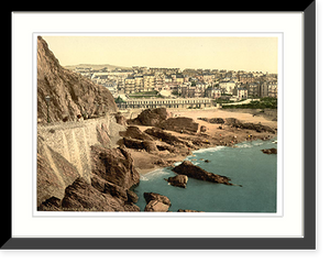 Historic Framed Print, Town and beach from Capstone Ilfracombe England,  17-7/8" x 21-7/8"