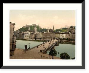 Historic Framed Print, Town bridge Salzburg Austro-Hungary,  17-7/8" x 21-7/8"