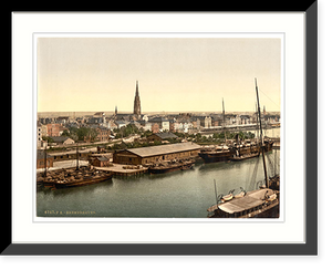 Historic Framed Print, Town from the Lighthouse Bremerhafen Hanover (i.e. Hannover) Germany,  17-7/8" x 21-7/8"