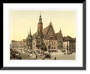 Historic Framed Print, Town hall from the east Breslau Silesia Germany (i.e. Wroclaw Poland),  17-7/8" x 21-7/8"