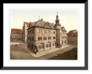 Historic Framed Print, Town hall Nordhausen Thuringia Germany,  17-7/8" x 21-7/8"