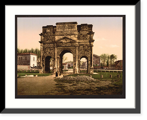 Historic Framed Print, Triumphal arch Orange Provence France,  17-7/8" x 21-7/8"