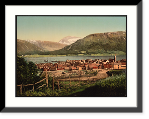 Historic Framed Print, Tromso with Tromstind Tromso Norway,  17-7/8" x 21-7/8"