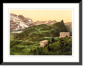 Historic Framed Print, Tr&uuml;bsee Hotel Tr&uuml;bsee Bernese Oberland Switzerland,  17-7/8" x 21-7/8"