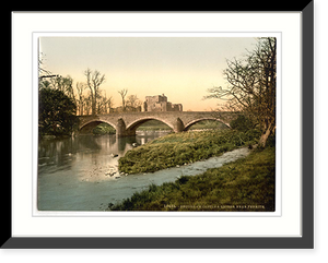 Historic Framed Print, Ullswater Broughman Castle near Penrith Lake District England,  17-7/8" x 21-7/8"