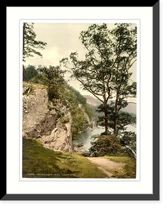 Historic Framed Print, Ullswater Stybarrow Crag Lake District England,  17-7/8" x 21-7/8"