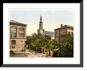 Historic Framed Print, University LibraryNicholas Church and Physiological Institute Griefswald (i.e. Greifswald) Pommeraina Germany,  17-7/8" x 21-7/8"