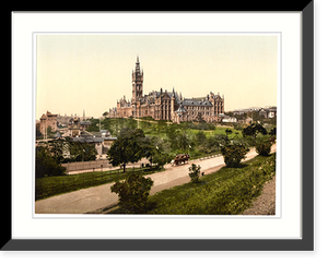 Historic Framed Print, University Glasglow Scotland,  17-7/8" x 21-7/8"