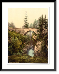 Historic Framed Print, Upper Engadine Ota Bridge Grisons Switzerland,  17-7/8" x 21-7/8"