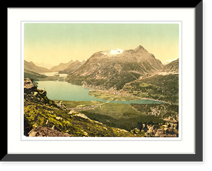 Historic Framed Print, Upper Engadine Silvaplana IV. Grisons Switzerland,  17-7/8" x 21-7/8"