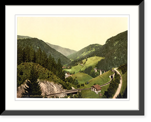 Historic Framed Print, Valley and railway Hollenthal Black Forest Baden Germany,  17-7/8" x 21-7/8"