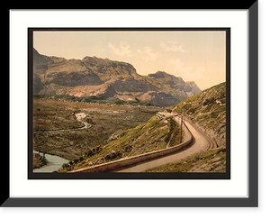 Historic Framed Print, Valley of Sarca Garda Lake of Italy,  17-7/8" x 21-7/8"