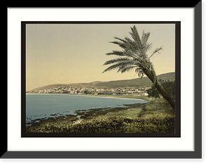Historic Framed Print, View from near foot of Mount Carmel Chaifa (i.e. Haifa Israel),  17-7/8" x 21-7/8"