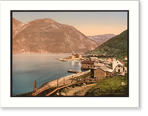 Historic Photochrom - Vik in Eidfjord Hardanger Fjord Norway