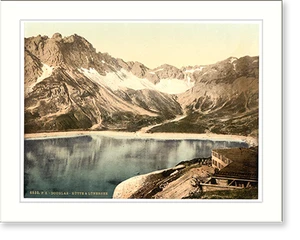 Antique Photochrom - Vorarlberg Douglas Hut and Lunersee Tyrol