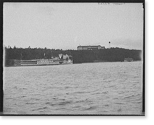 Historic Architecture - Hotel Champlain from the lake, Bluff Point, N.Y