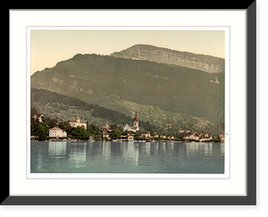 Historic Framed Print, Weggis Rigi Switzerland - 2,  17-7/8" x 21-7/8"