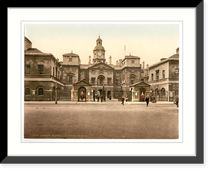 Historic Framed Print, Whitehall horse guards London England,  17-7/8" x 21-7/8"