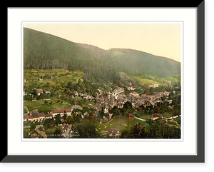 Historic Framed Print, Wildbad from Paulineshohe Wurtemburg Germany,  17-7/8" x 21-7/8"