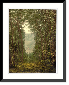 Historic Framed Print, The Zauberhole and the Schweizerhaus Niederwald Monument the Rhine Germany,  17-7/8" x 21-7/8"