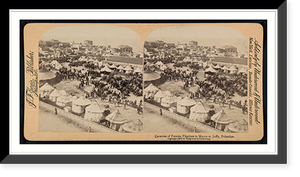 Historic Framed Print, Caravan of Persian pilgrims to Mecca at Jaffa Palestine,  17-7/8" x 21-7/8"