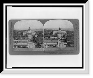 Historic Framed Print, Looking down Main Street from Skyscaper building showing State Capitol Columbia S.C. U.S.A.,  17-7/8" x 21-7/8"