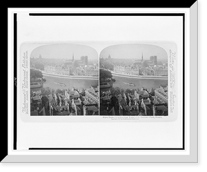 Historic Framed Print, Notre Dame Cathedral from Tower of St. Gervais. Paris France,  17-7/8" x 21-7/8"
