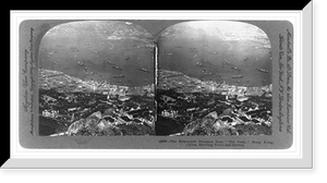 Historic Framed Print, The renowned prospect from The Peak Hong Kong China showing town and harbor,  17-7/8" x 21-7/8"