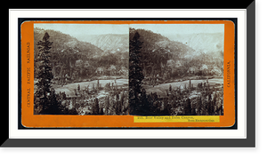 Historic Framed Print, Bear Valley and Yuba Canyon from Emigrant Gap,  17-7/8" x 21-7/8"