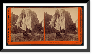 Historic Framed Print, Cathedral Rocks 2600 ft. Yosemite Valley Mariposa co. Cal.,  17-7/8" x 21-7/8"