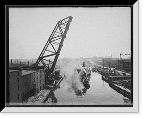 Historic Street Photo - Cleveland - The Lift bridge from Superior