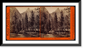 Historic Framed Print, Pohono or the Bridal Veil 900 feet Yosemite Valley Mariposa County Cal.,  17-7/8" x 21-7/8"