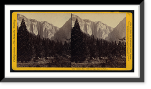 Historic Framed Print, Ribbon Fall (1800 feet high) from the valley,  17-7/8" x 21-7/8"