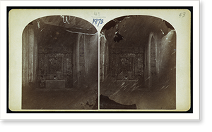 Antique Stereograph - Ruins of the altar at old Mission Church Zuni