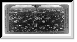 Historic Framed Print, University Buildings from Capitol dome Austin Texas,  17-7/8" x 21-7/8"