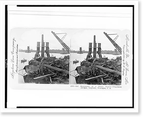 Historic Stereoview - Sad monuments of a fallen project