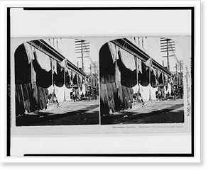 Vintage Stereoview - Galveston disaster merchants drying goods after