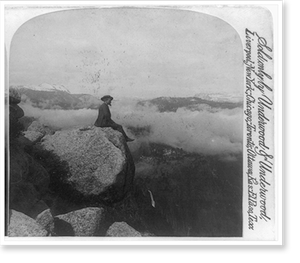 Vintage Stereoview - Yosemite - Above the clouds on Eagle Peak Valley