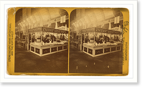 Vintage Stereoview - The cheapest eating house in America a warm meal