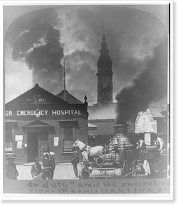 Antique Stereograph - San Francisco - On duty amid the encircling gloom