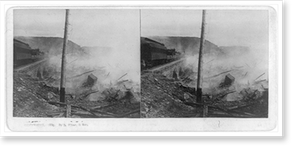 Vintage Stereoview - Johnstown disaster May 31 89 - Vintage Wall Art Gift