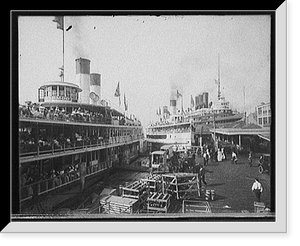 Historic Framed Print, [White Star Line dock, Detroit, Mich.],  17-7/8" x 21-7/8"