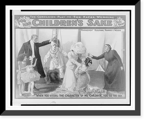 Historic Framed Print, For her childrens sake by Theo. Kremer : the companion play to The fatal wedding.,  17-7/8" x 21-7/8"