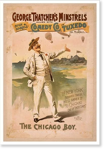 Vintage Stage Poster - Comedy - George Thatchers Minstrels allied