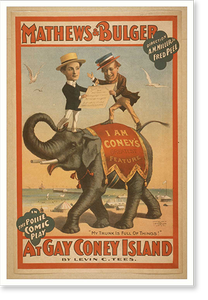 Antique Playbill - Coney Island - Mathews & Bulger in the polite comic