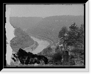 Chimney Rock and New River canyon near Chesapeake & Ohio Railway, Fayette, W. Va, Vintage Poster