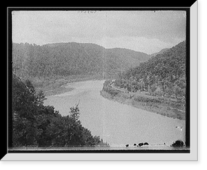 Historic Framed Print, [New River, west of Thurmond, Thurmond, W. Va.],  17-7/8" x 21-7/8"