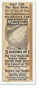 Antique Playbill - Newmanns Famous Road Show - Vintage Wall Art Gift