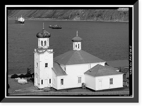 Historic Framed Print, Holy Ascension Russian Orthodox Church, Unalaska Island, Unalaska, Aleutian Islands, AK - 5,  17-7/8" x 21-7/8"