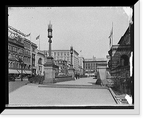 City Hall plaza, Main Street, Worcester, Mass, Vintage Print
